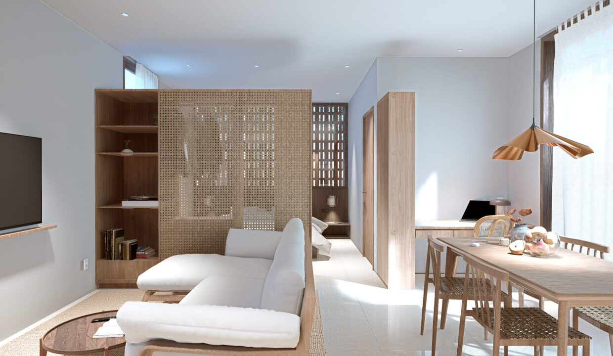 9. Exclusive Off-Plan Studio Apartments in Cepaka, Bali - Living