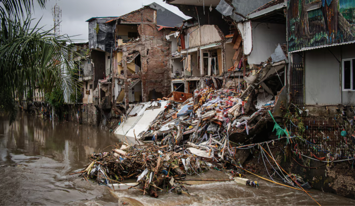 Bali flash floods causing significant damage to multiple houses in West Denpasar