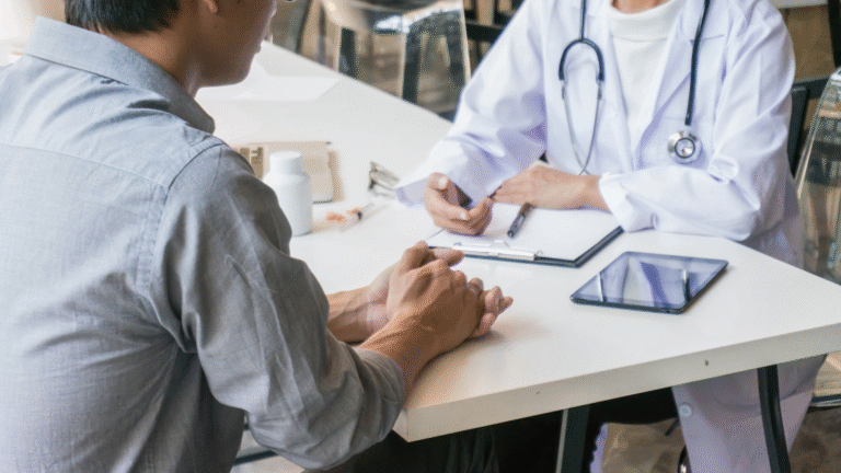 A patient having a consultation with a doctor symbolizing healthcare in Bali
