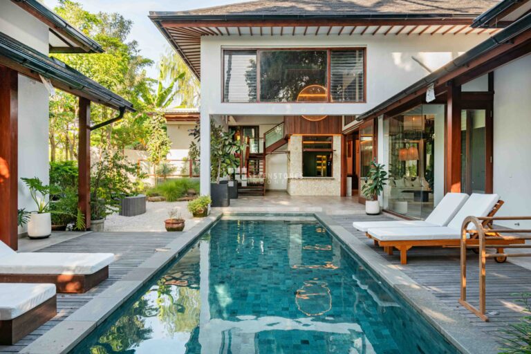 Modern tropical Bali villa with private pool and open living areas, showcasing strong Bali villa ROI potential in a prime tourist location.