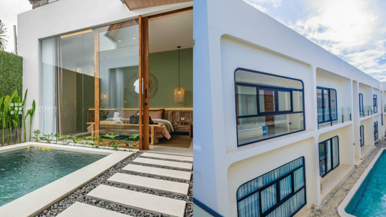 Side by side Image of a comparison between Bali villa vs apartments